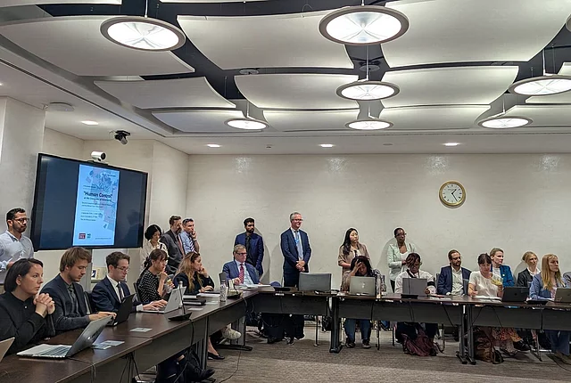 Participants at a roundtable discussion on "Human Control" over autonomous weapon systems and military AI.