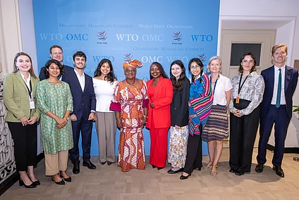 WTO DG Dr. Ngozi Okonjo-Iweala with Young Trade Leaders as well as FES and WTO organisers