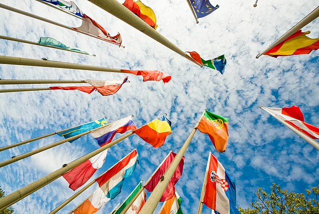 alley of the flags at the Palais des Nations, Geneva