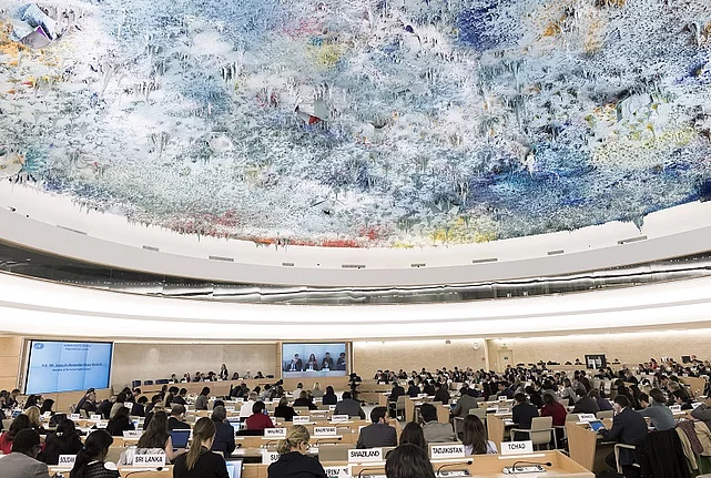 The Human rights council chamber in Geneva