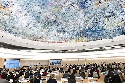 The Human rights council chamber in Geneva