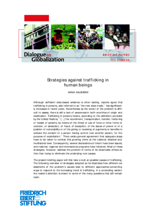 Strategies against trafficking in human beings
