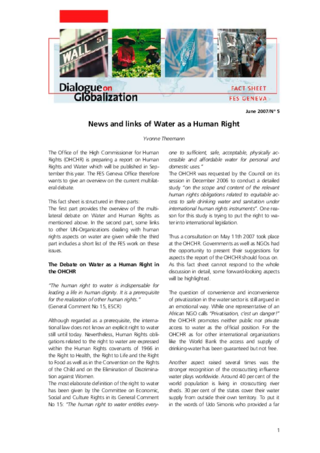News and links of water as a human right