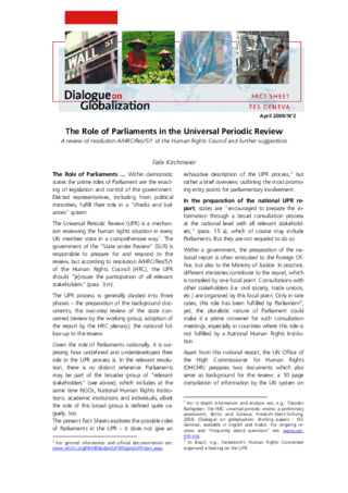The role of parliaments in the Universal Periodic Review