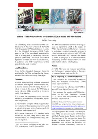 WTO's trade policy review mechanism