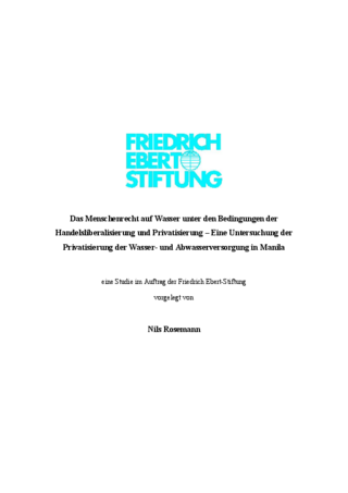 Das Menschenrecht auf Wasser unter den Bedingungen der Handelsliberalisierung und Privatisierung